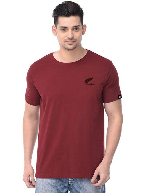 maroon solid t-shirt - 17524569 - Standard Image - 1