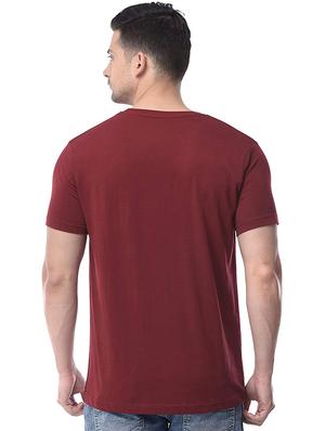 maroon solid t-shirt - 17524569 - Standard Image - 3