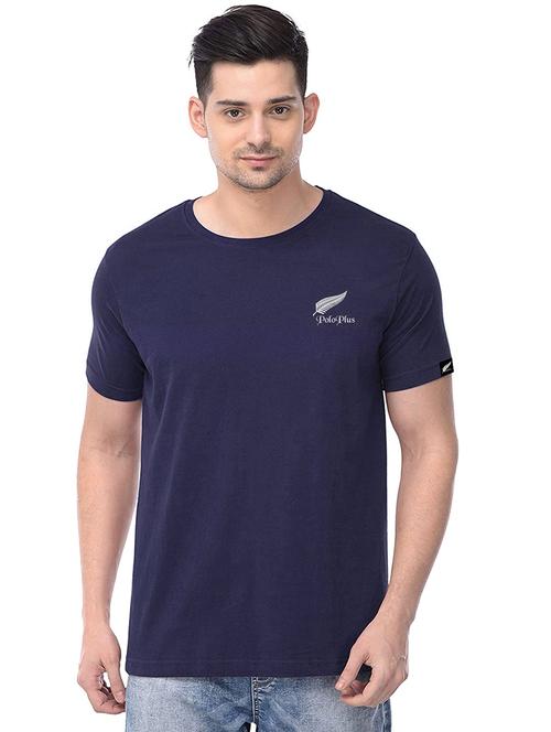navy blue solid t-shirt - 17524572 - Standard Image - 1