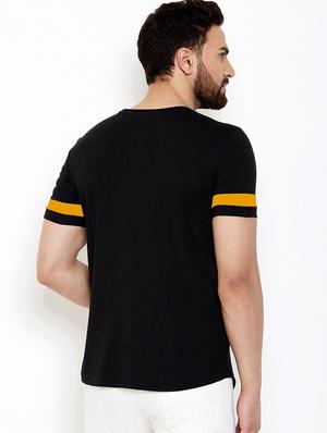 black color block cut & sew t-shirt - 17524576 - Standard Image - 3