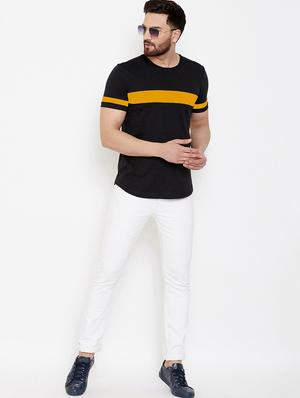 black color block cut & sew t-shirt - 17524576 - Standard Image - 4