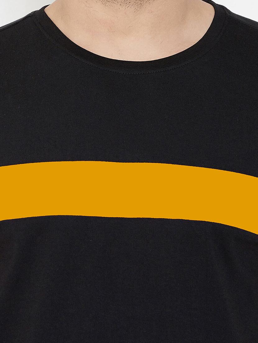 black color block cut & sew t-shirt - 17524576 - Zoom Image - 5