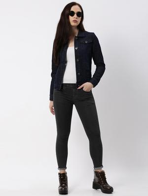 dark blue denim jacket - 17524677 - Standard Image - 4