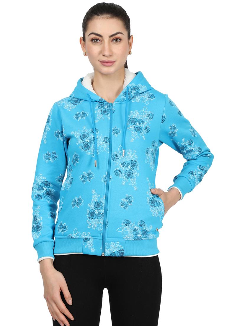 hooded neck floral sweatshirt - 17524724 - Zoom Image - 1
