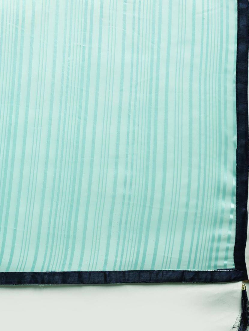 sky blue satin woven saree with blouse - 17524898 - Zoom Image - 4