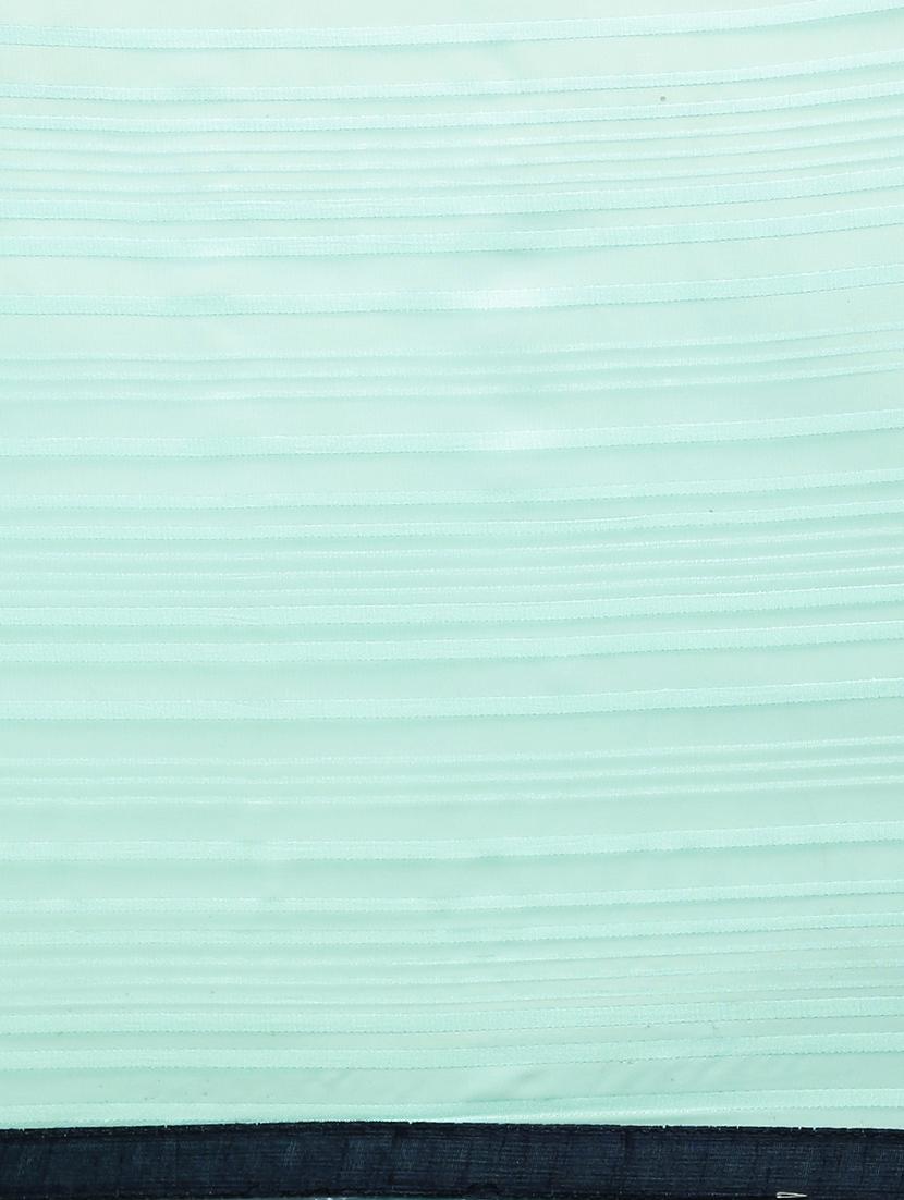 sky blue satin woven saree with blouse - 17524898 - Zoom Image - 5