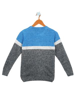 blue color block cotton sweater - 17524923 - Standard Image - 2