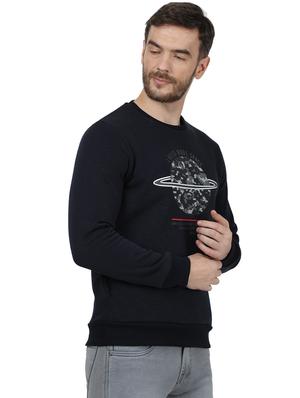 navy blue chest print sweatshirt - 17525133 - Standard Image - 2