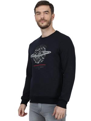 navy blue chest print sweatshirt - 17525133 - Standard Image - 3