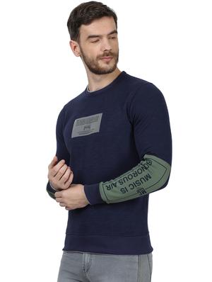 navy blue printed sweatshirt - 17525136 - Standard Image - 2