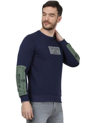navy blue printed sweatshirt - 17525136 - Standard Image - 3