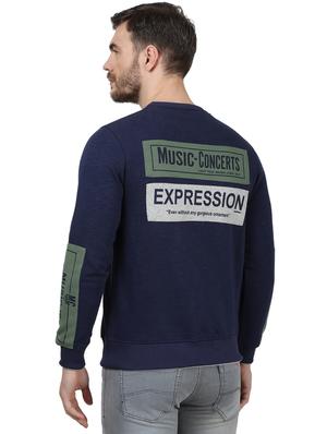 navy blue printed sweatshirt - 17525136 - Standard Image - 4