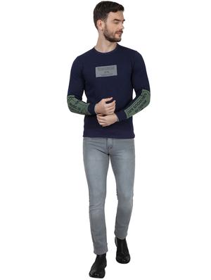 navy blue printed sweatshirt - 17525136 - Standard Image - 5