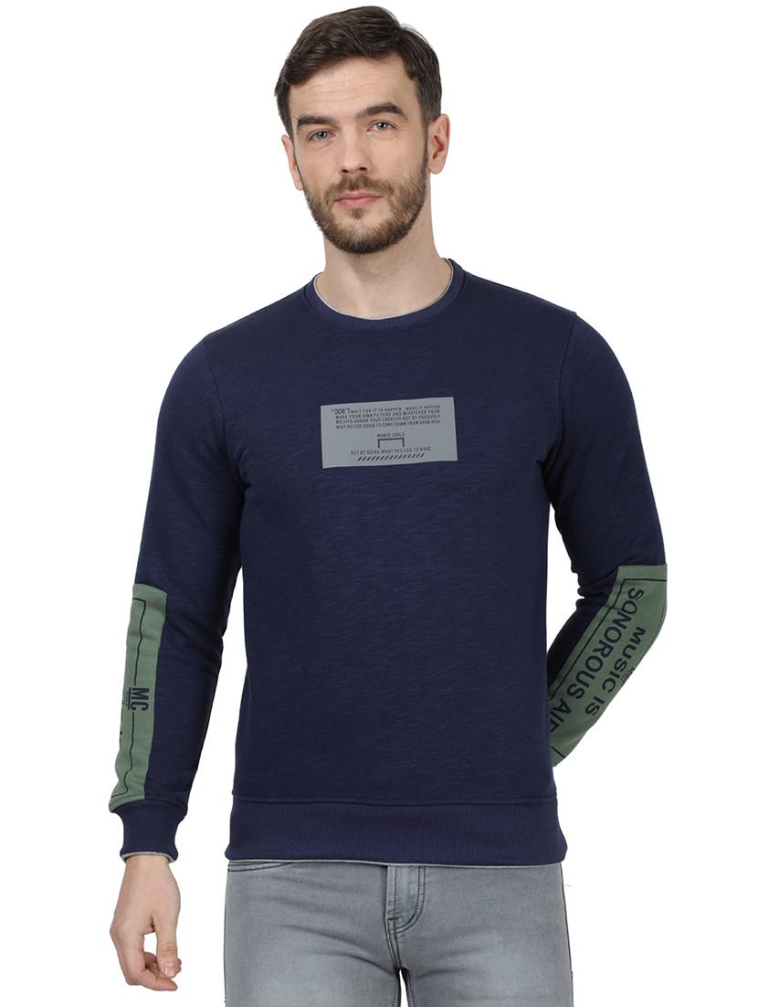 navy blue printed sweatshirt - 17525136 - Zoom Image - 1