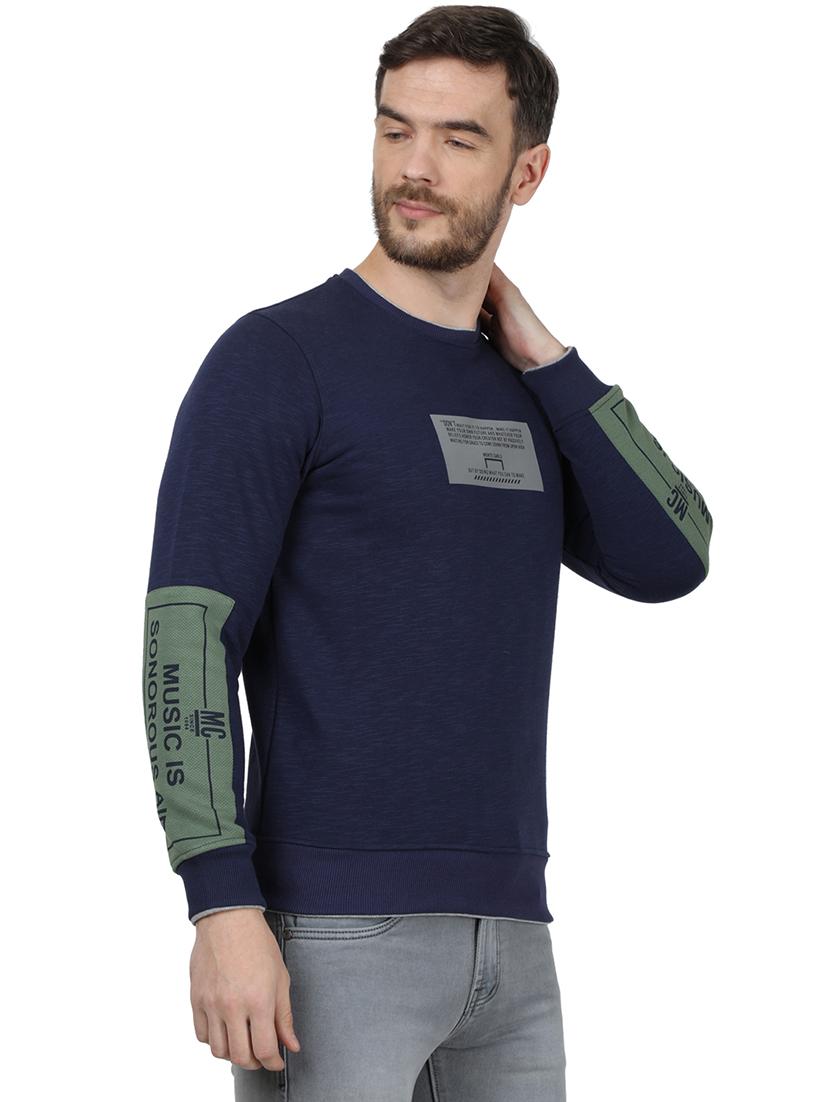 navy blue printed sweatshirt - 17525136 - Zoom Image - 3