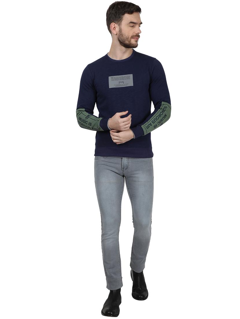 navy blue printed sweatshirt - 17525136 - Zoom Image - 5