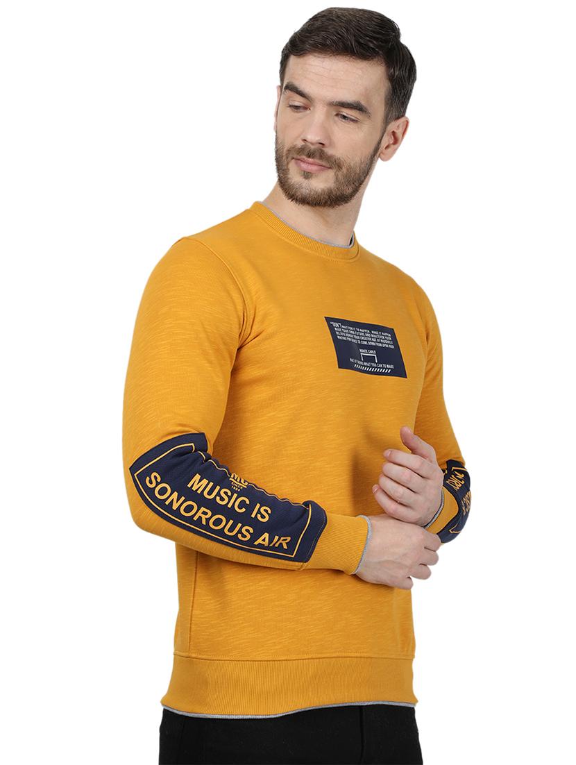 mustard printed sweatshirt - 17525137 - Zoom Image - 3