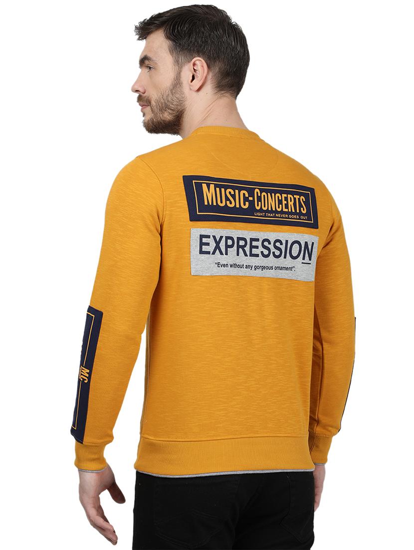 mustard printed sweatshirt - 17525137 - Zoom Image - 4