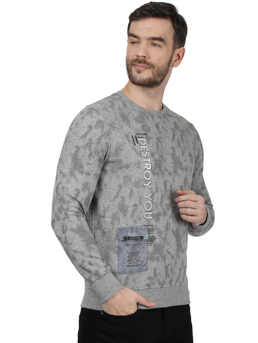 grey printed sweatshirt - 17525139 - Zoom Image - 1