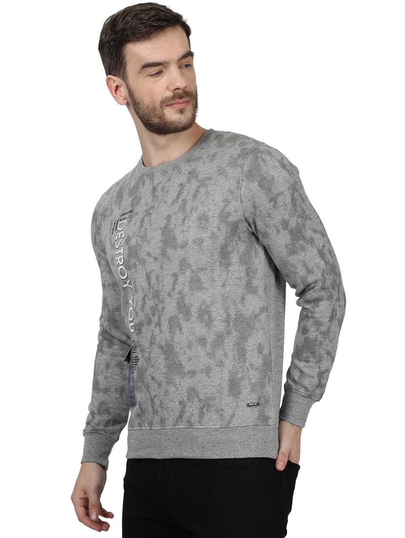 grey printed sweatshirt - 17525139 - Zoom Image - 3