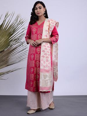 block print suit set - 17525286 - Standard Image - 2