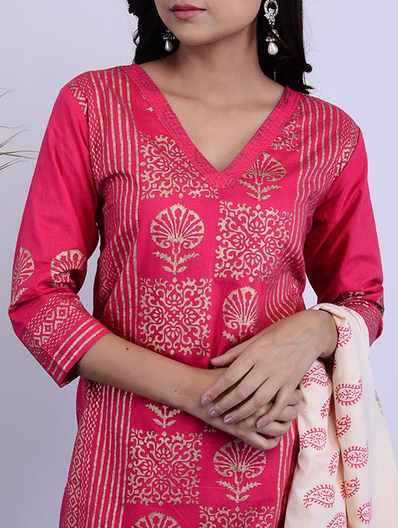 block print suit set - 17525286 - Zoom Image - 4