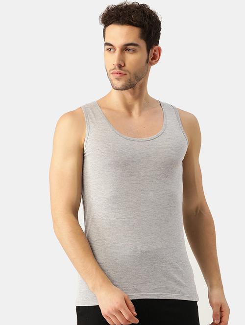 grey melange solid vest - 17525387 - Standard Image - 1