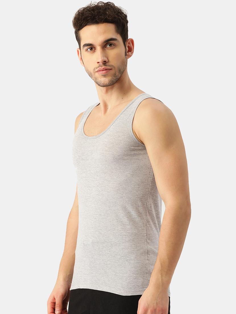 grey melange solid vest - 17525387 - Zoom Image - 2