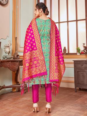 zari work unstitched suit - 17525671 - Standard Image - 2