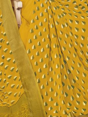 printed banarasi saree with blouse - 17526289 - Standard Image - 2