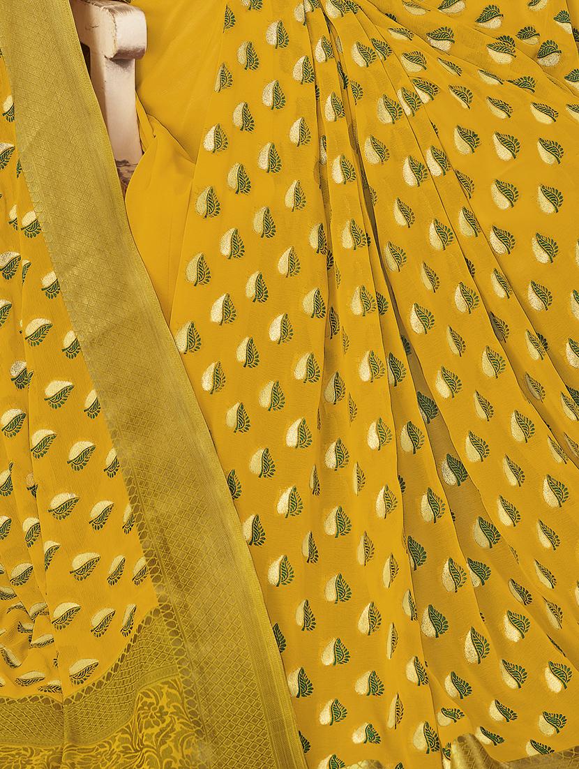 printed banarasi saree with blouse - 17526289 - Zoom Image - 2