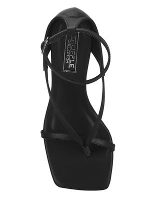 black pu ankle strap sandals - 17526405 - Standard Image - 4