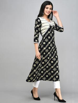 printed a-line kurta - 17526514 - Standard Image - 2