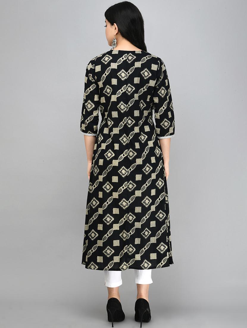 printed a-line kurta - 17526514 - Zoom Image - 3