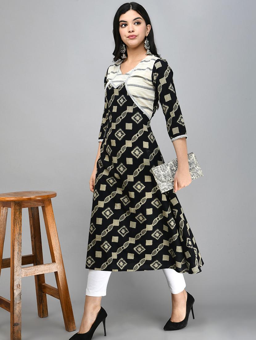 printed a-line kurta - 17526514 - Zoom Image - 4