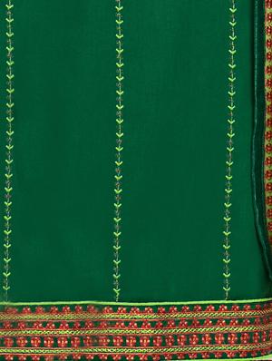 embroidered churidaar semi-stitched suit - 17526633 - Standard Image - 4