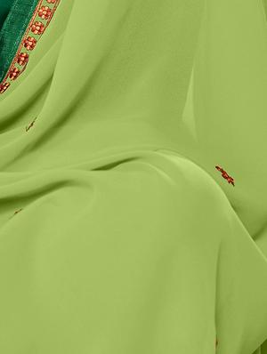 embroidered churidaar semi-stitched suit - 17526633 - Standard Image - 5