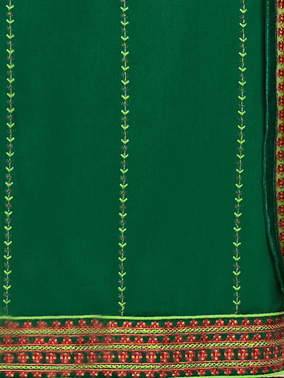 embroidered churidaar semi-stitched suit - 17526633 - Zoom Image - 4