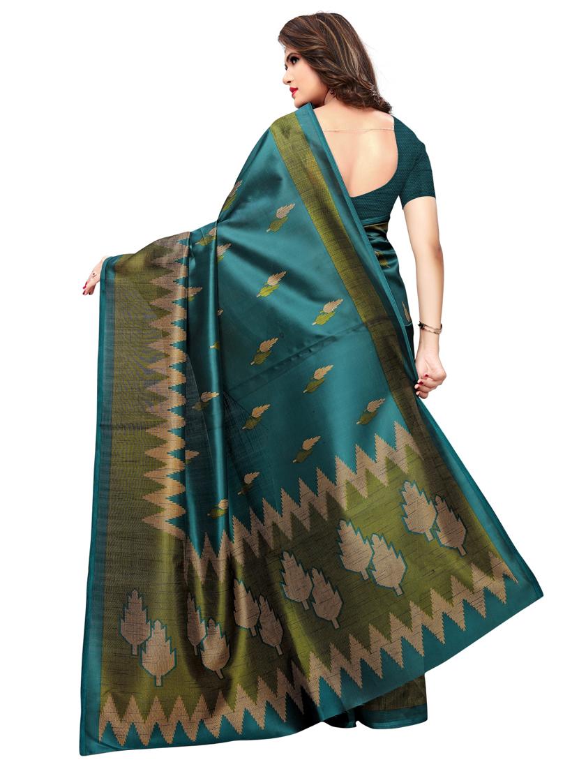 chevron printed saree with blouse - 17526670 - Zoom Image - 2