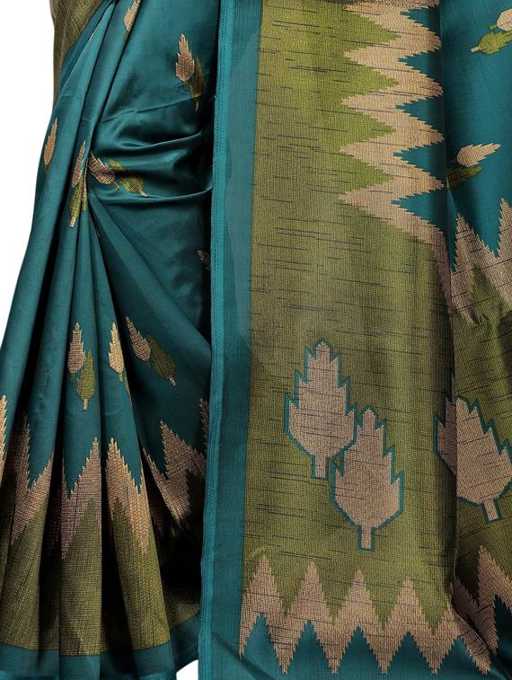 chevron printed saree with blouse - 17526670 - Zoom Image - 4