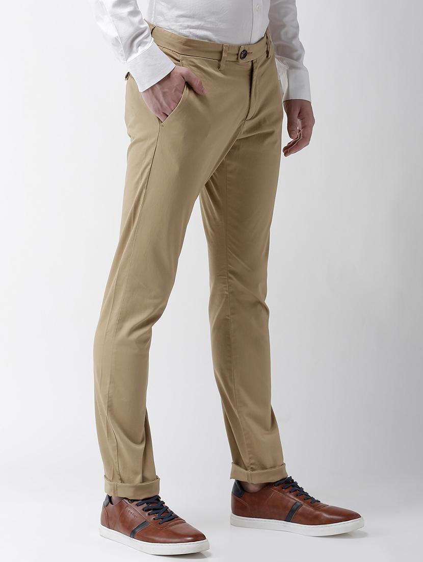 beige solid chinos - 17526701 - Zoom Image - 2