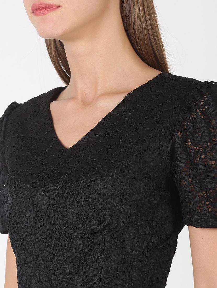 v-neck laced a-line dress - 17527401 - Zoom Image - 5