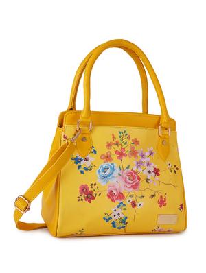 yellow leatherette (pu) regular handbag - 17527530 - Standard Image - 4