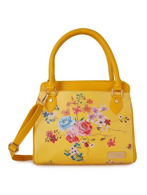 yellow leatherette (pu) regular handbag - 17527530 - Standard Image - 5