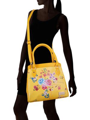 yellow leatherette (pu) regular handbag - 17527530 - Standard Image - 6