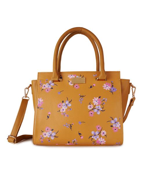 yellow leatherette (pu) regular handbag - 17527536 - Very Small Image - 1