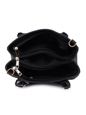 black leatherette (pu) regular handbag - 17527538 - Standard Image - 3