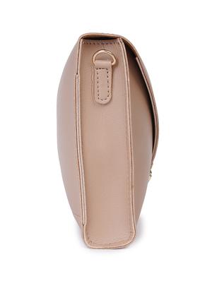 beige leatherette (pu) regular sling bag - 17527545 - Standard Image - 4