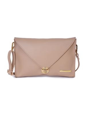 beige leatherette (pu) regular sling bag - 17527545 - Standard Image - 5