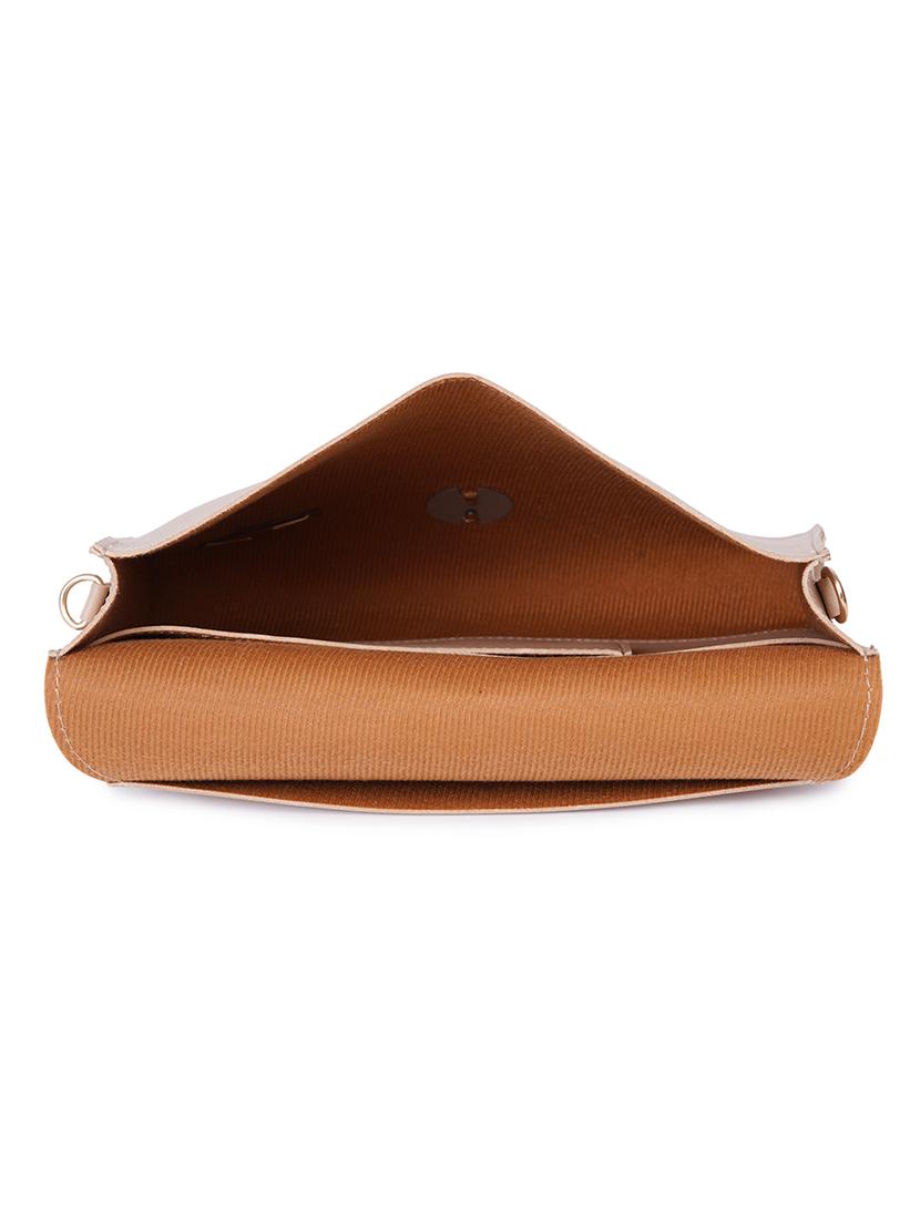 beige leatherette (pu) regular sling bag - 17527545 - Zoom Image - 3